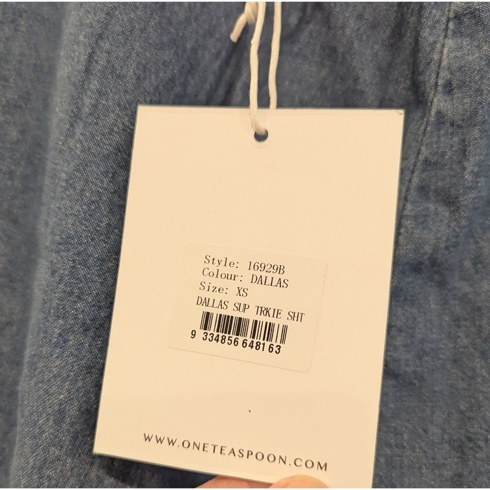 NWT Anthropologie X One Super Trackie Denim Shorts Size XS - Picture 6 of 12